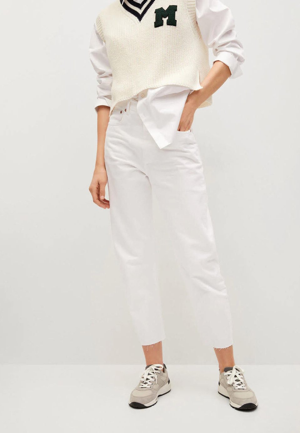 Mango VILLAGE - Relaxed fit jeans - wit 