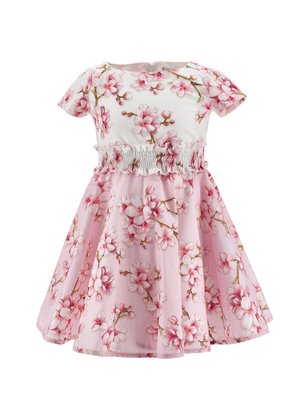 Monnalisa ABITO ST TROPEZ FIORI DI PESCO - Cocktailkleid/festliches Kleid - bianco/rosafairytale