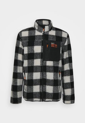 LITHARO - Fleece jacket - ecru/jet black/orange