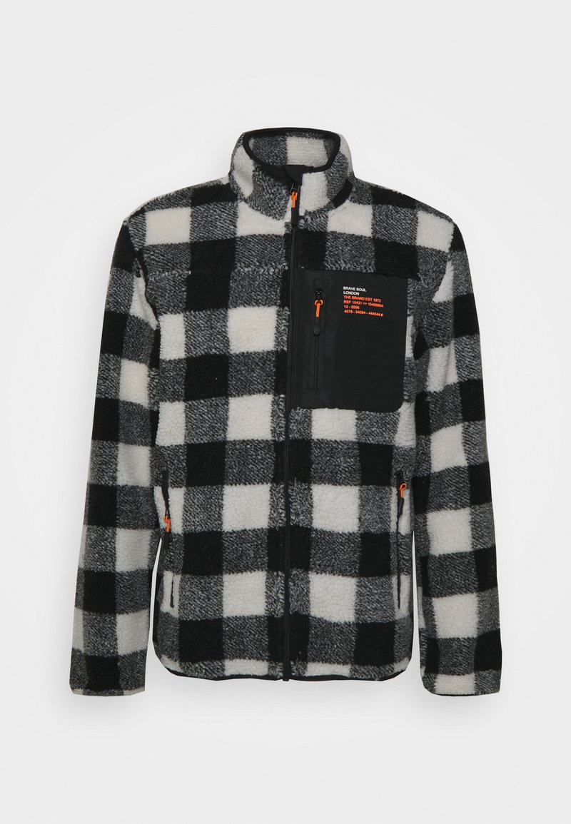 Brave Soul LITHARO - Fleecetakki - ecru/jet black/orange