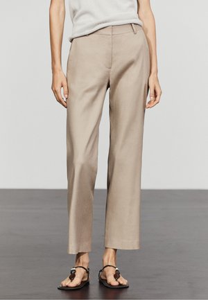 Massimo Dutti, STRAIGHT-LEG LINEN BLEND TROUSERS - Pantalon classique - beige