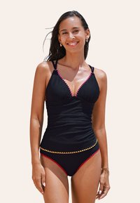 Cupshe ALLURING TANKINI WITH VIBRANT TRIM - Bikini - black