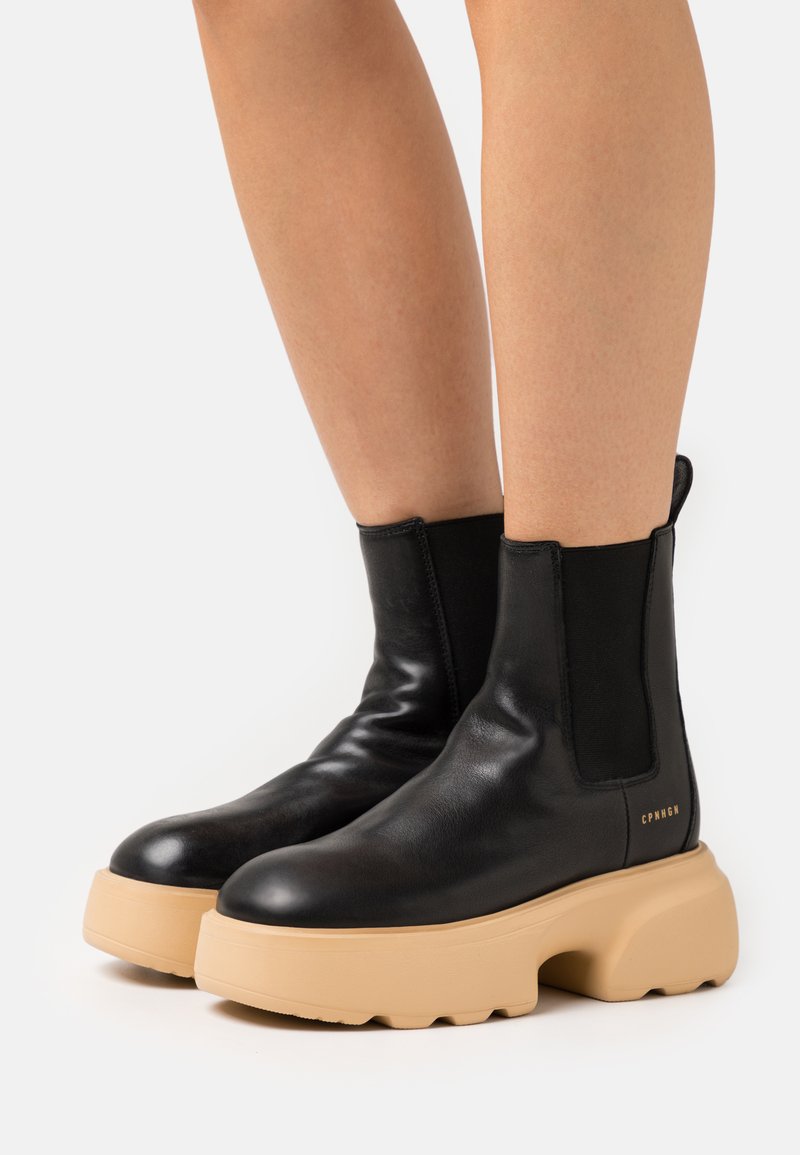 rubber platform boots