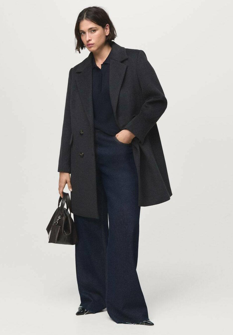 Mango Abrigo corto grey/gris