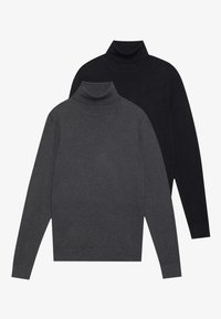2 PACK - Jersey de punto - black/mottled dark grey