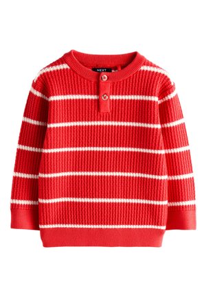Next REGULAR FIT - STRIPE HENLEY - Svetrík - red ecru