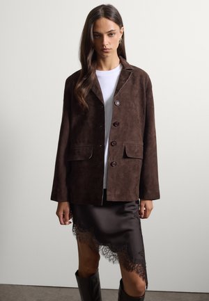 Stefanel, JACKET CLASSIC LAPELS. - Blazer - dark brown