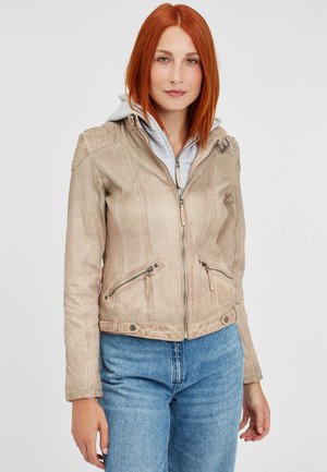 GGTIFFY LAMOV - Leather jacket - light taupe