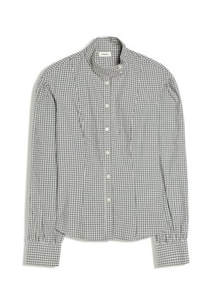 Bershka, LONG SLEEVE FUNNEL NECK CHECK - SHIRT - Chemisier - beige