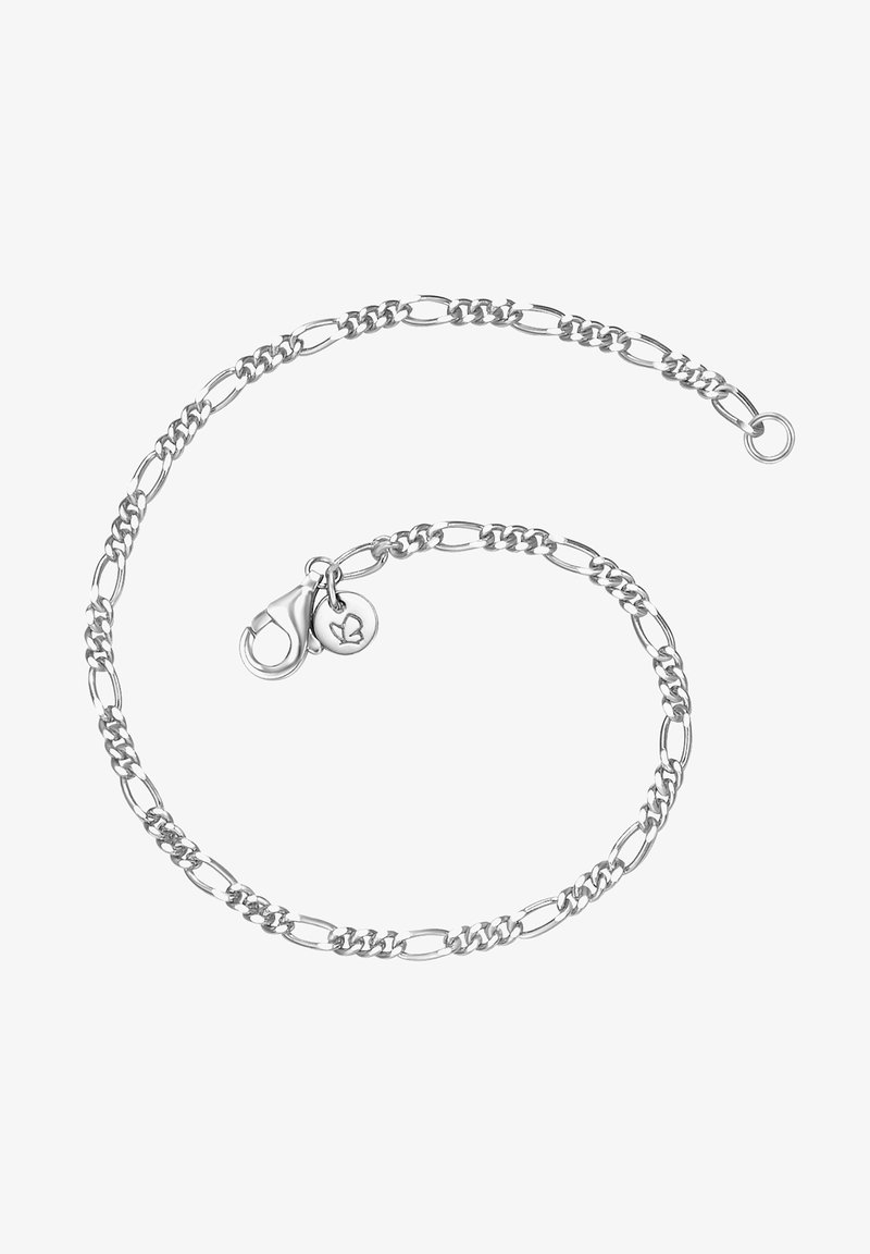 Sidabrinė grandinėlė apyrankė su ilga linksnėmis, krabų užsegimu ir maža pakabuku. Lygus paviršius, lengvas dizainas ir reguliuojamas ilgis.