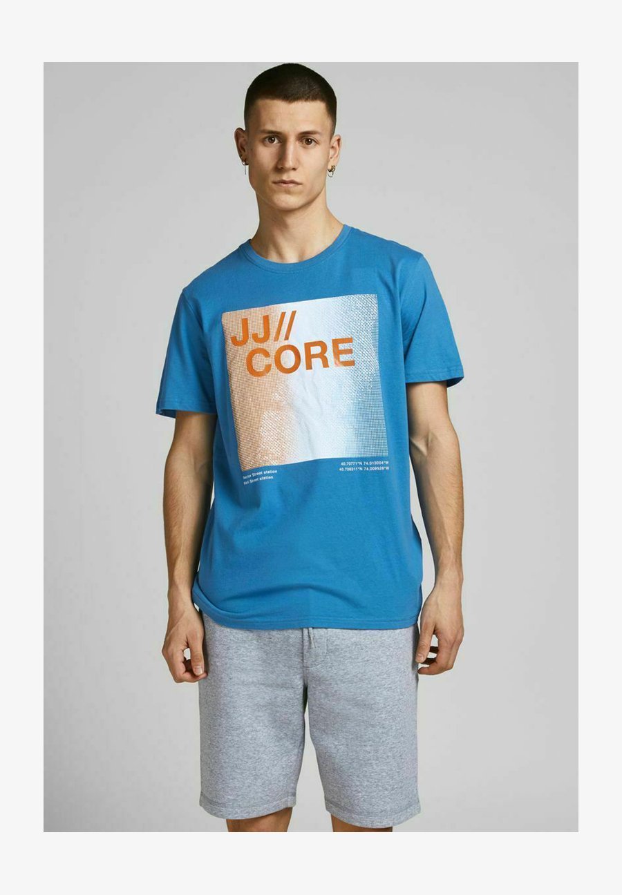JACK & JONES Jcoparis Tee SS - T-Shirt Uomo In Puro Cotone, Girocollo, Stampa Frontale