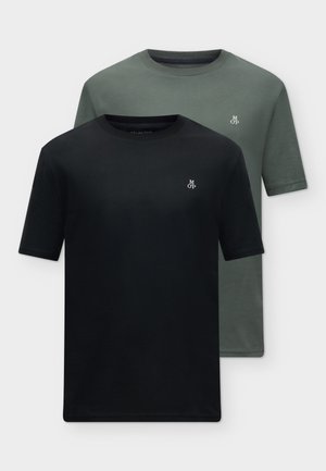 Marc O'Polo 2 PACK SHORTSLEEVE - T-Shirt basic - black/multi-coloured