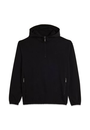 CON MEZZA ZIP E REGOLABILE - Felpa con cappuccio - black