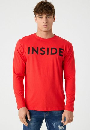 CON LOGO - Camiseta de manga larga - rojo
