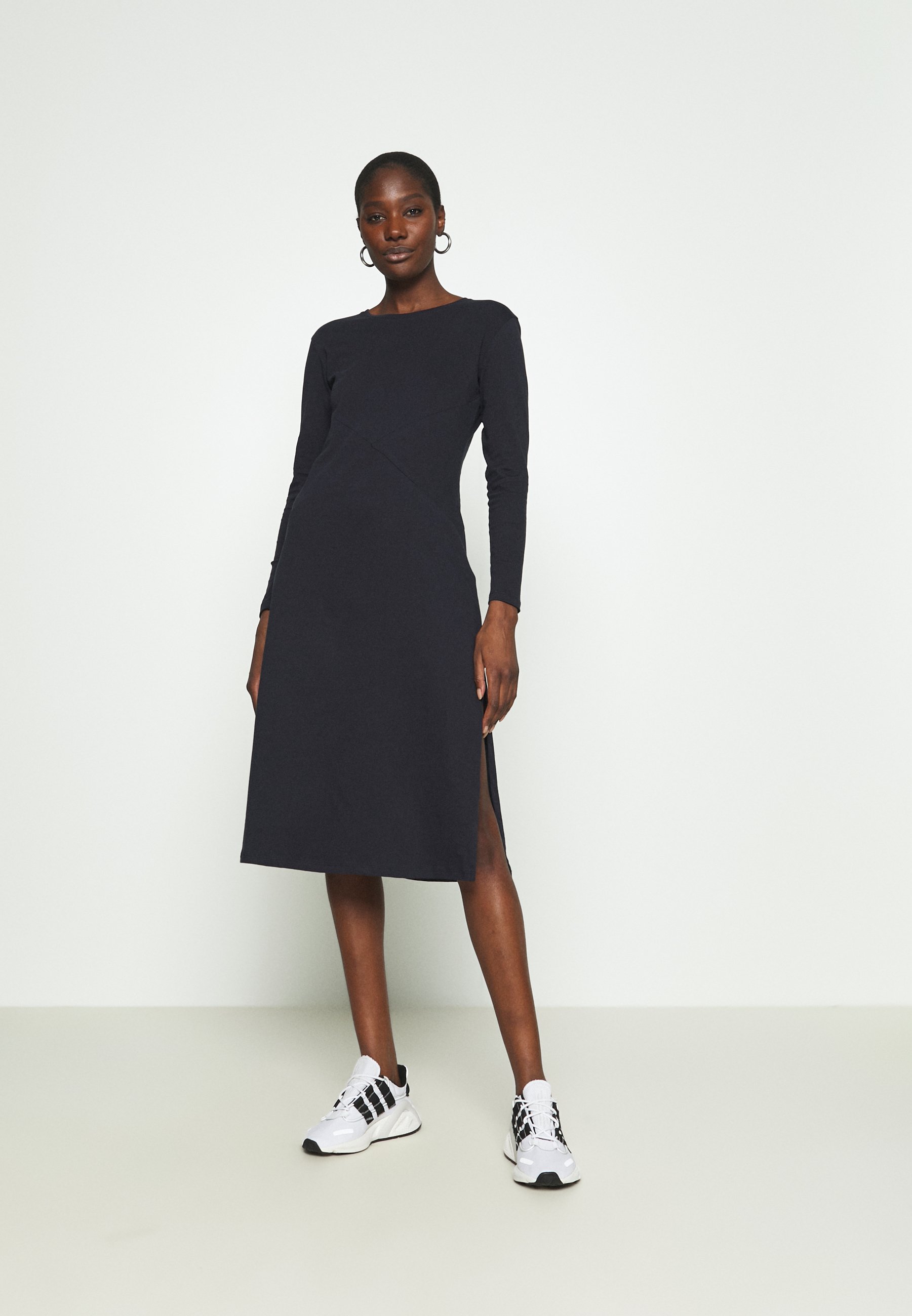 black wrap work dress