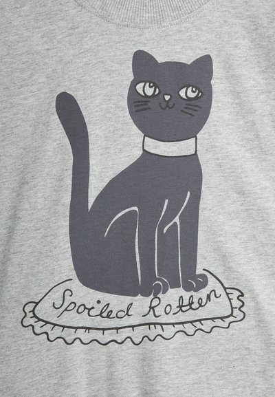 Mini Rodini CAT TEE UNISEX - Triko s potiskem - grey melange