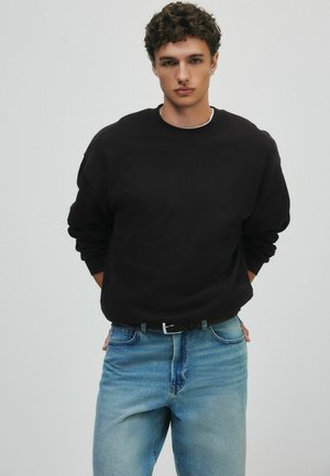 THE SET, 3 PACK LOOPBACK CREW NECK SWEATSHIRTS - Sweatshirt - black brown
