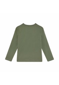 Langarmshirt in olivgrün, aus weichem Stoff. Mit einem runden Ausschnitt und einem schlichten Design ohne Muster oder Akzente.