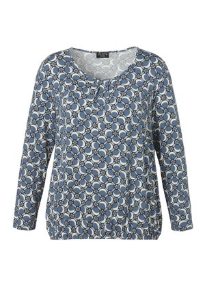 ALLOVER-PRINT-MIT GUMMIZUGSAUM - Long sleeved top - blau