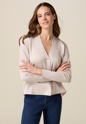 Langærmet T-shirt - beige