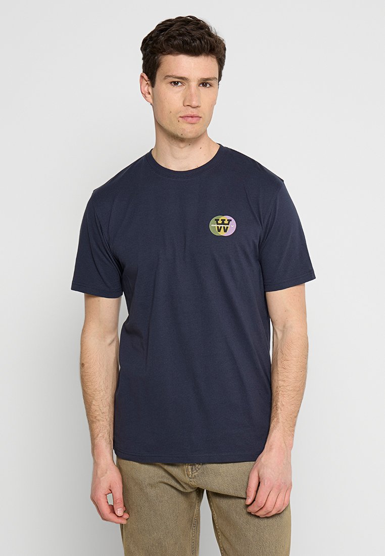 DOUBLE A BY W.W. T-shirt basic donkerblauw
