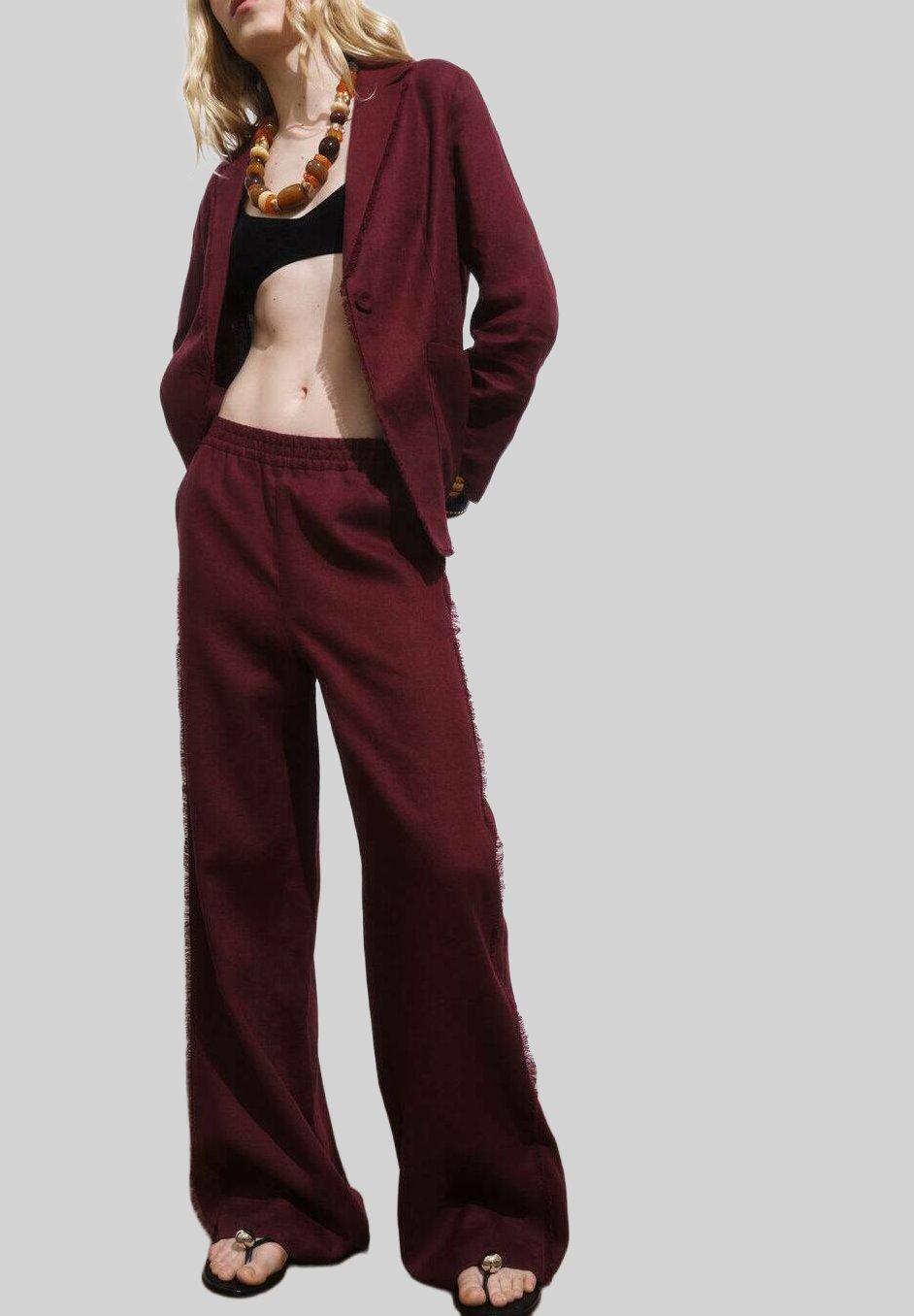 Mango Pantalones bordeaux/burdeos