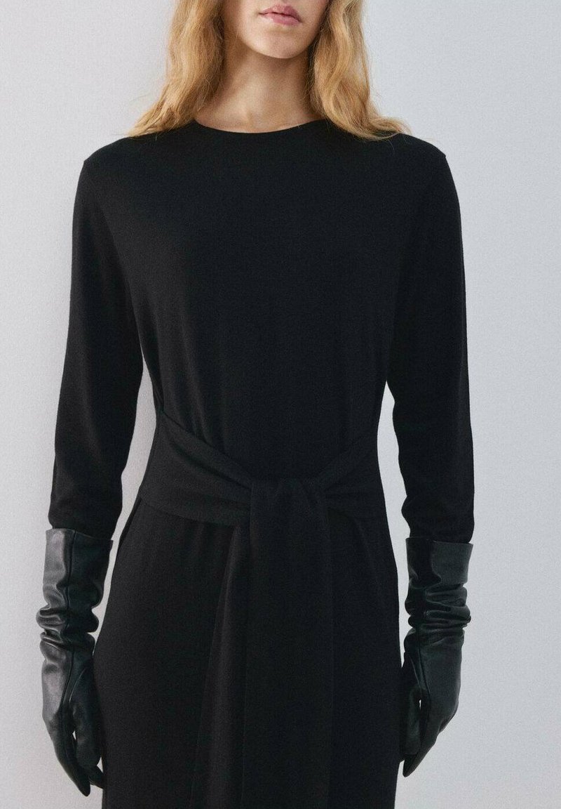 knee length dresses for ladies Tango Mango Black Long Sleeve Cha Cha Dress L main image 0