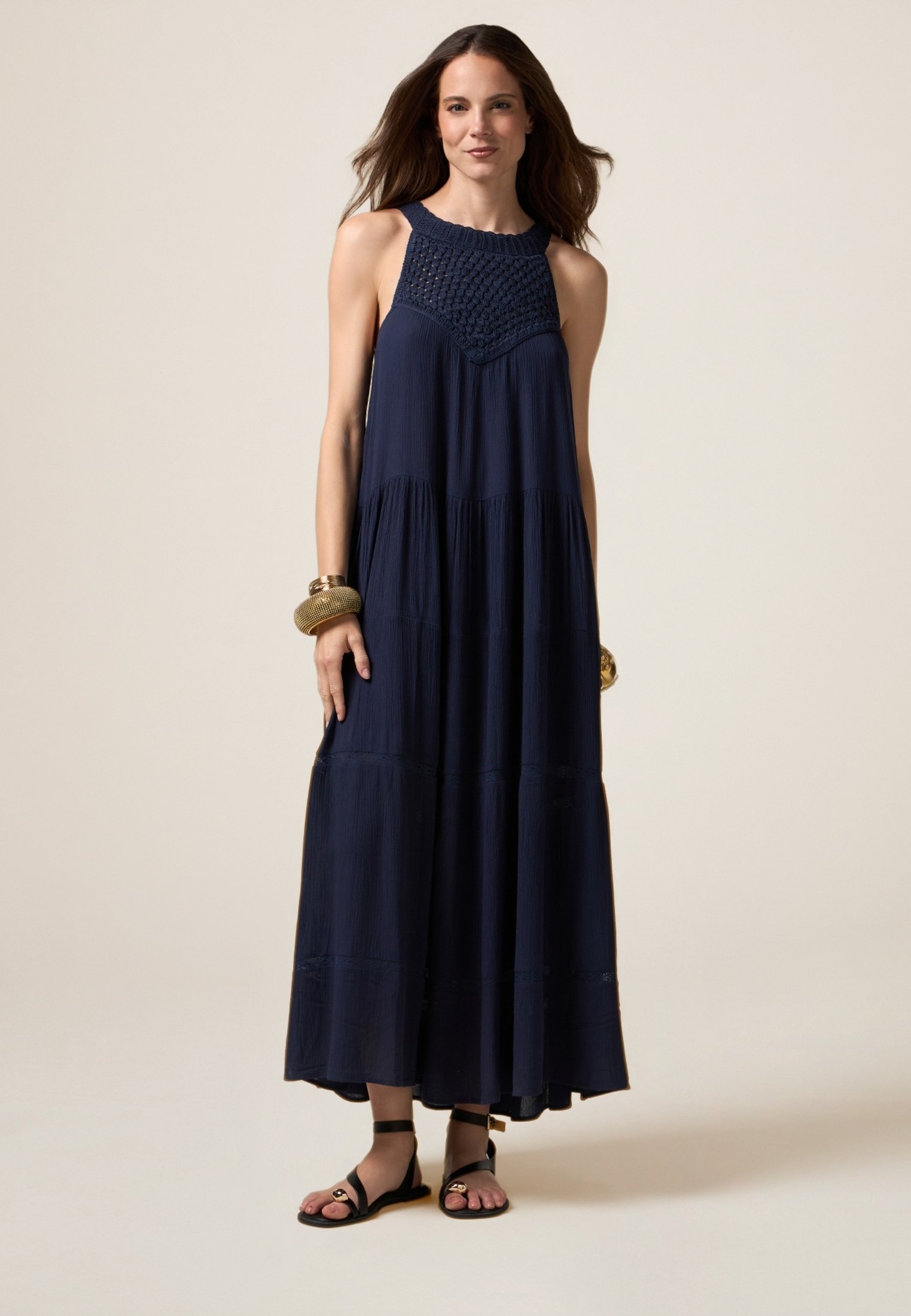 Oltre LUNGO CON INSERTO Vestito lungo blu