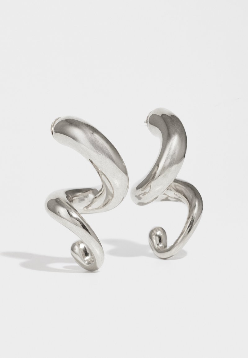 HUGO KREIT PISTIL SPIRAL EARRINGS - Fülbevalók - vintage silver-coloured
