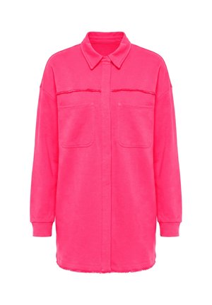 MIAMODA, SWEAT JACKET, LOOSE FIT, OPEN STYLE, FRINGED EDGES - Vest - hibiscus pink