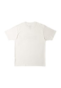 Plain white t-shirt with short sleeves, made of cotton. Features a crew neck and a soft texture, with no visible graphics or patterns.