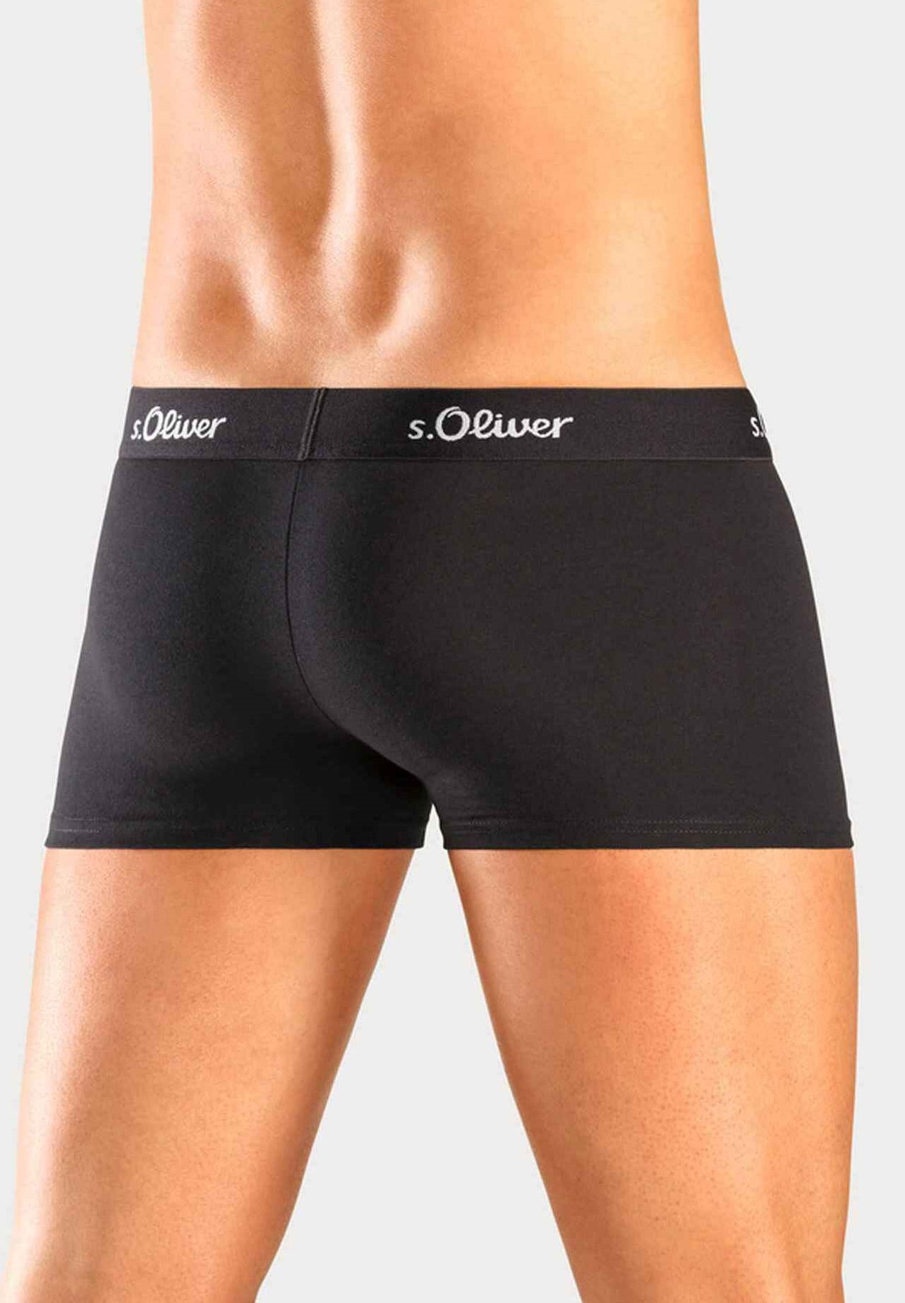 S.Oliver Herren Boxershorts 4er Pack – Schwarz Mit Farbigem Bund, Baumwolle