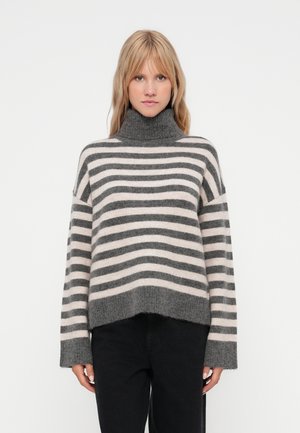 SLFLULU ROLL NECK - Strickpullover - medium grey melange/birch