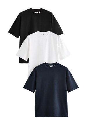 Next, HEAVYWEIGHT T-SHIRTS 3 PACK . - T-paita - white black navy