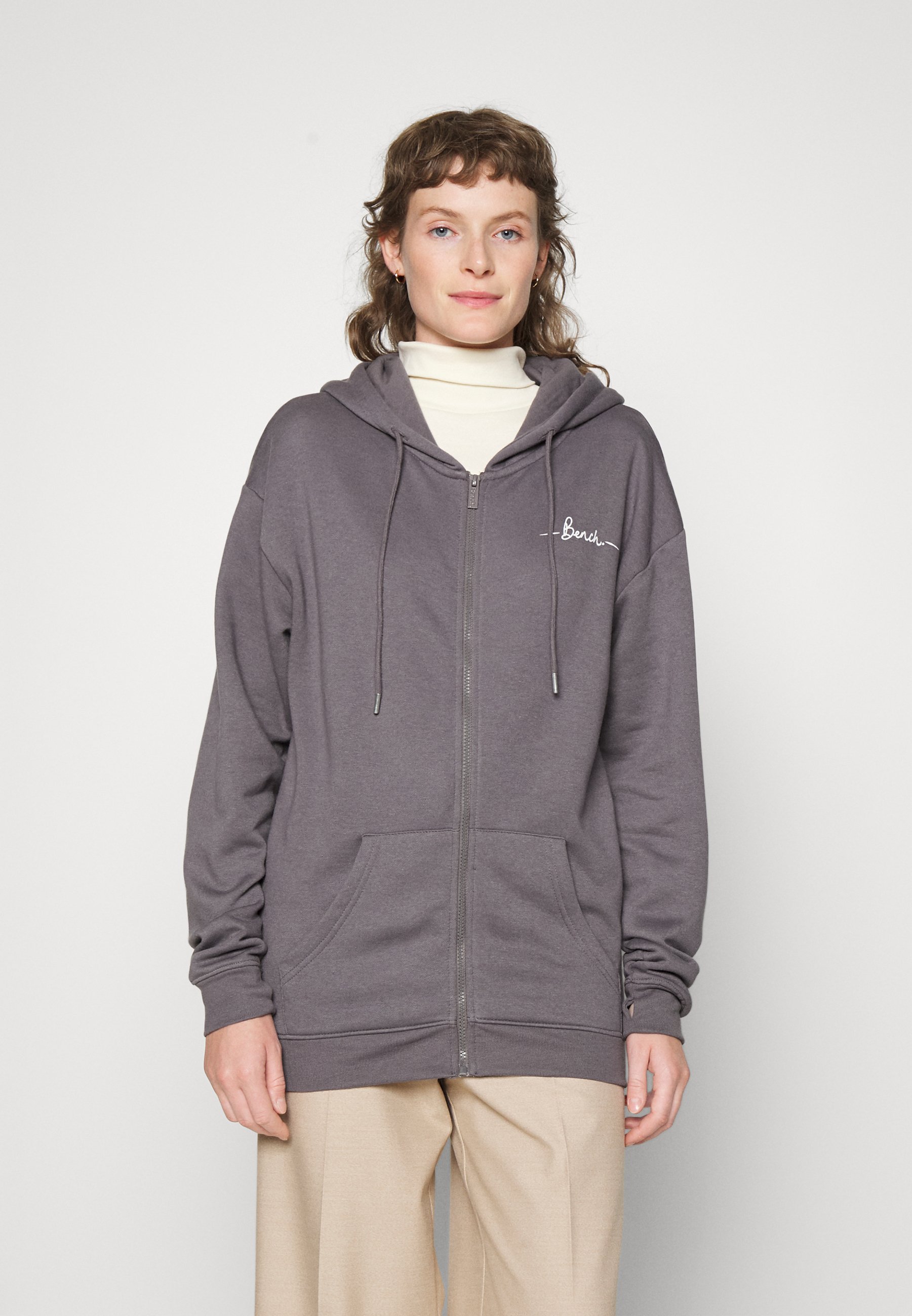 Bench JAYLA - Zip-up sweatshirt - charcoal/dark grey - Zalando.co.uk
