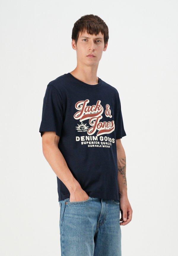 JJELOGO TEE O NECK - Print T-shirt - sky captain2