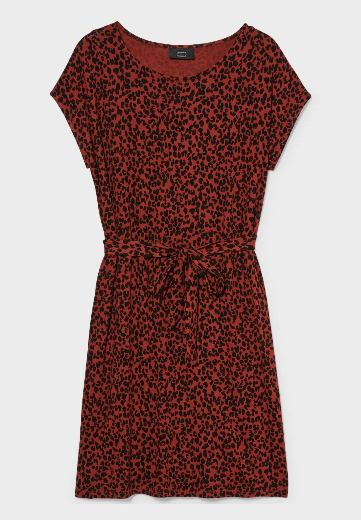 C A Jerseykleid Red Black Rot Zalando De 