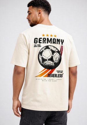 Neverless, HERREN T-SHIRT - DESIGN - OVERSIZED RELAXED FIT PRINTSHIRT - Print T-shirt - hell-beige