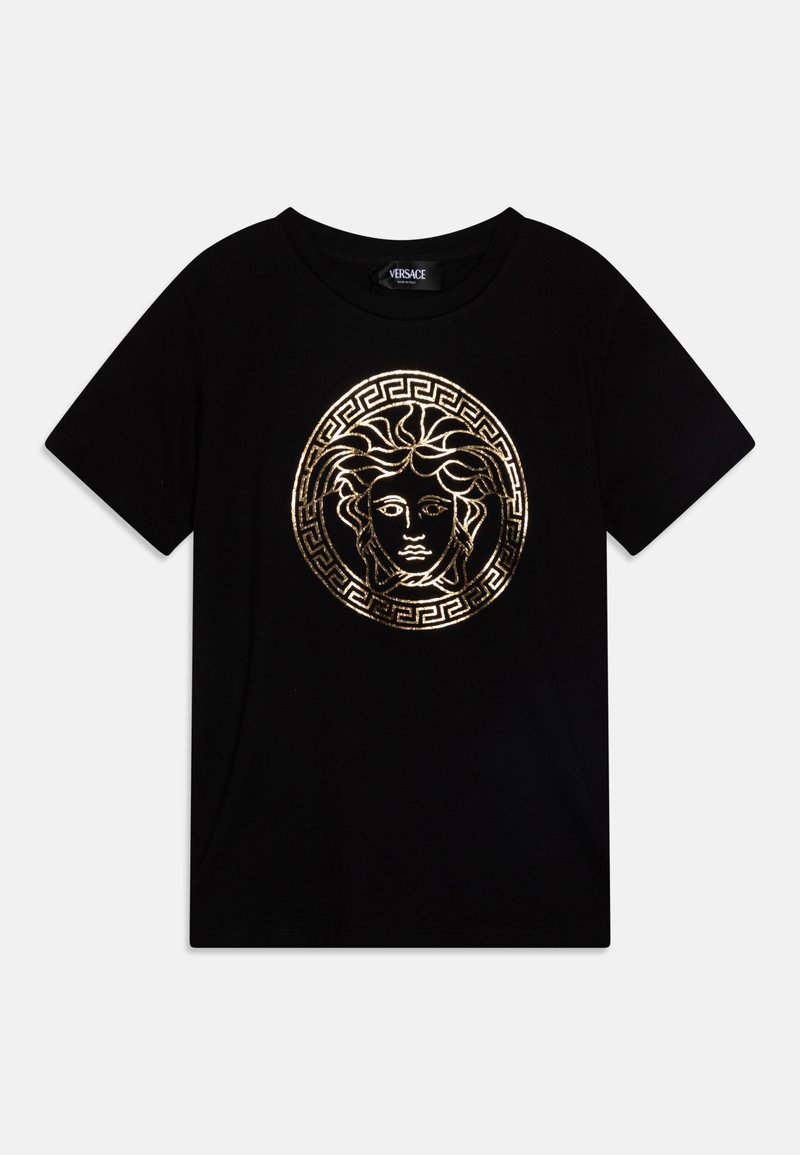 Versace - MEDUSA GRECA PRINT UNISEX - T-shirts med print - black/gold, Forstørre