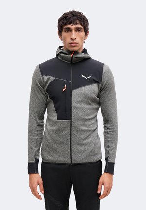 Salewa, PUEZ 2 HOOD - Суитшърт с цип - black out melange