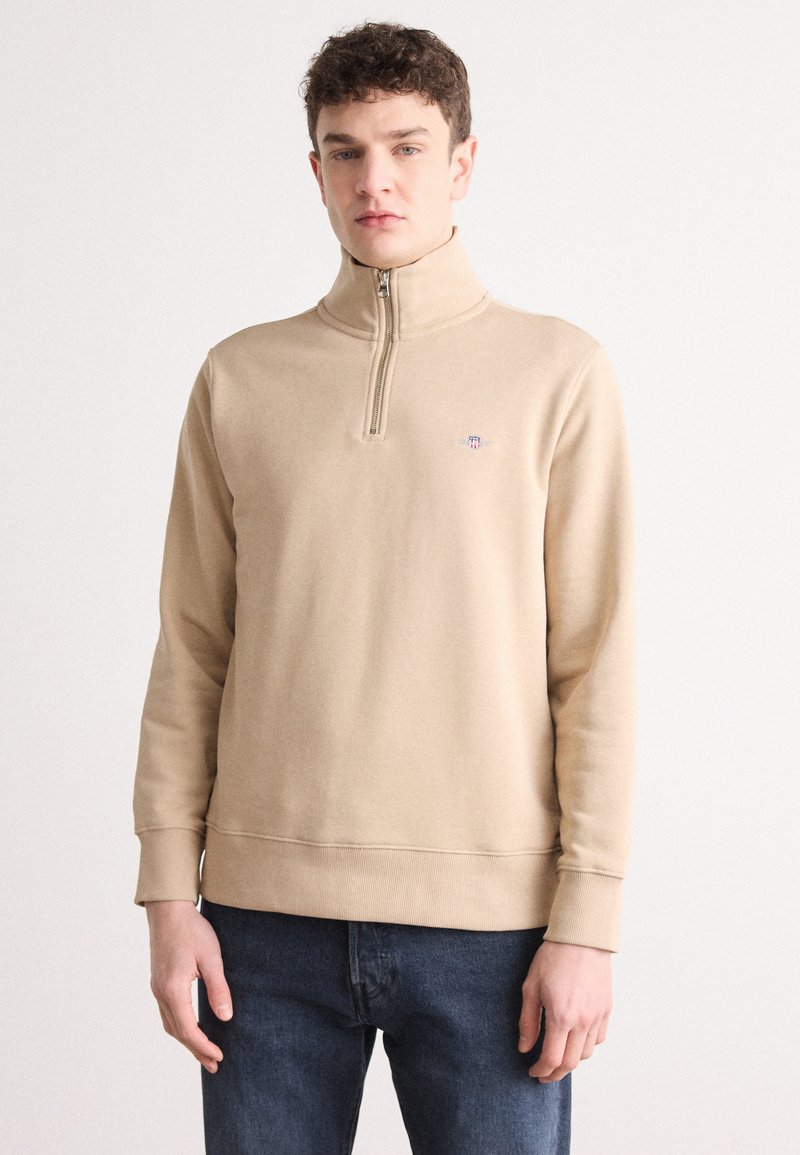 GANT REG SHIELD HALF ZIP  - Sweater - dry sand