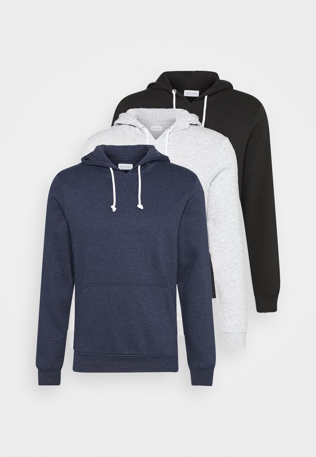 3 PACK - Hoodie - dark blue/black/grey
