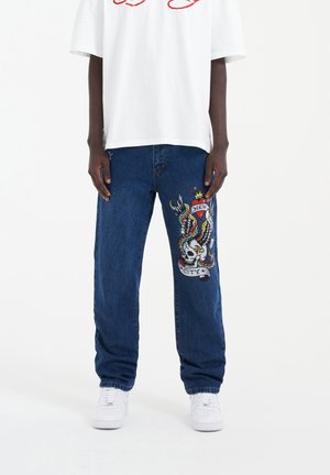 NYC-SKULL DIAMANTE  - Straight leg jeans - indigo