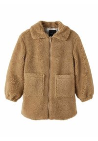 Name it LONG TEDDY JACKET - Abrigo de invierno - silver mink