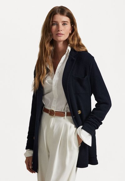Polo Ralph Lauren CASHMERE BLAZER CARDIGAN UNISEX - Vest - aviator navy
