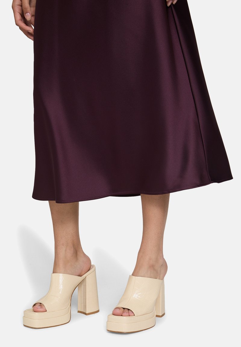 Jupe Violet Foncé (aubergine) Mc Planet Taille 40 - Style Plissé, élastiquée, Très Bon état