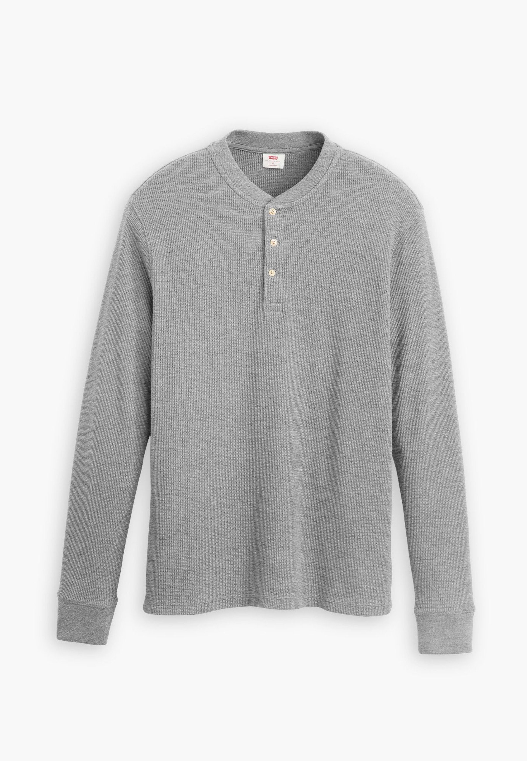 Levi's® THERMAL HENLEY - Long sleeved top - light gray/mottled