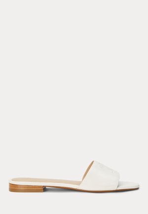 Lauren Ralph Lauren, EVERLEY NAPPA LEATHER SLIDE SANDAL - Mules - soft white