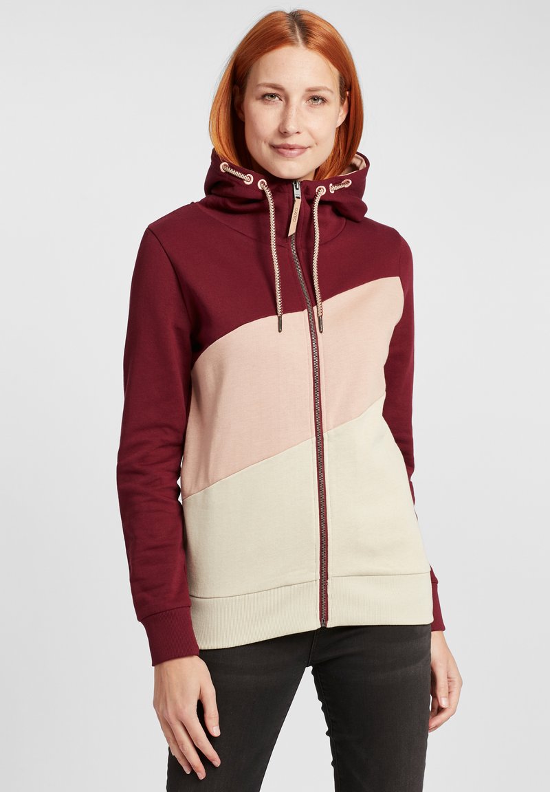 Oxmo - OXAGGI - SWEATJACKE - Sweater met rits - wine red, Vergroten