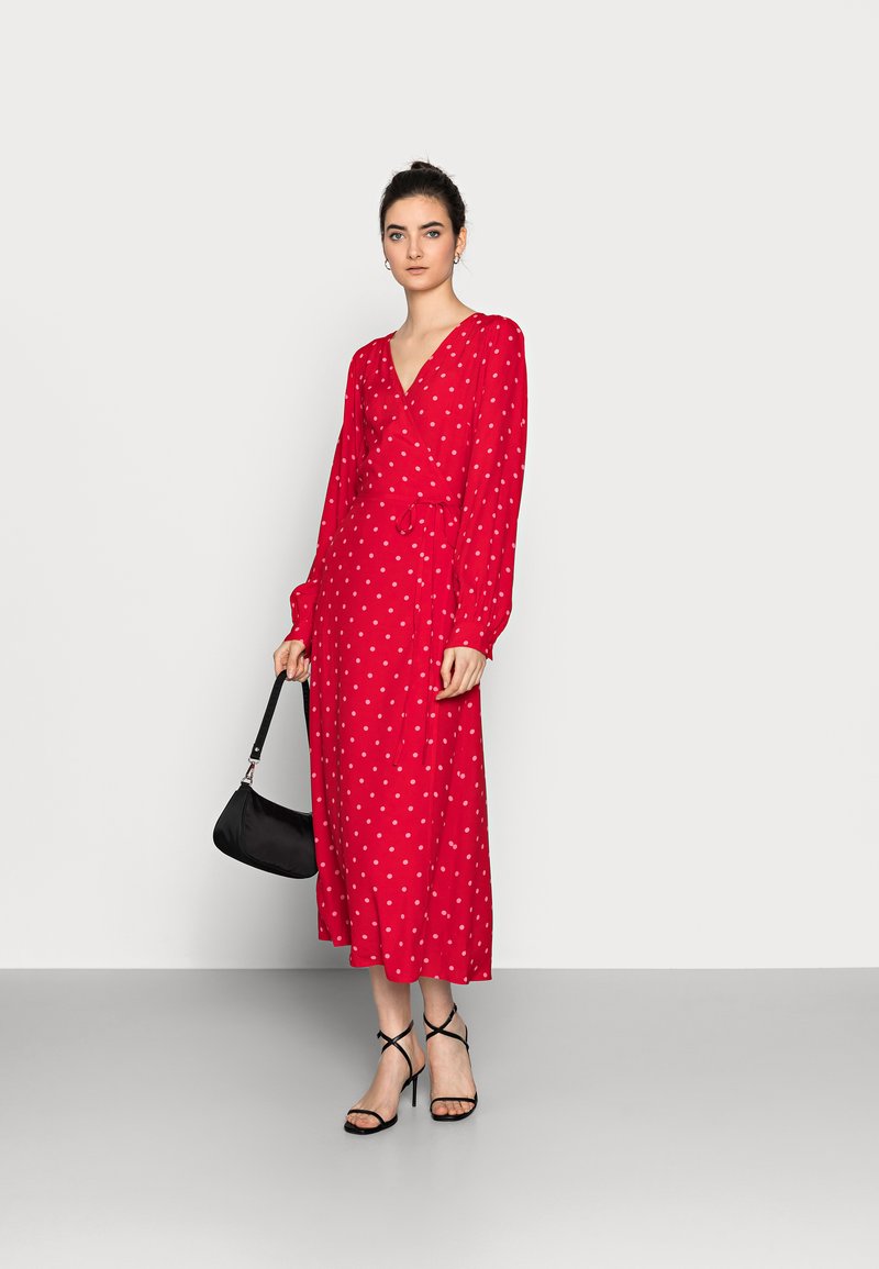 Gap Tall Wrap Dress Freizeitkleid Red Rot Zalando De 